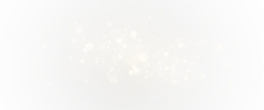 Bokeh light effect background, christmas gold dust, festive glitter dust for banners, cards, advertisement. Christmas glowing dust background png, vector.	
