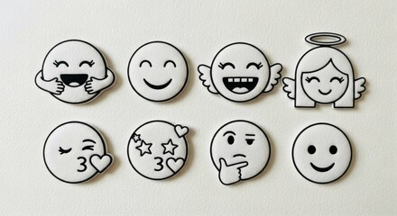 Ultimate Cute Relationship Sticker Pack: Hugs, Angels, Kisses, in Color & B&W Styles