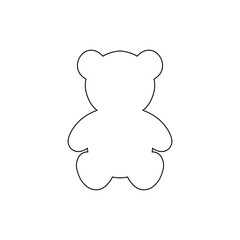 Teddy bear outline vector flat design on white background. Teddy bear line icon. Teddy bear stroke icon.