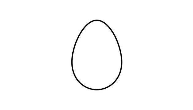 A simple black outline of a rounded, slightly oblong shape on a stark white background. Depicts a common shape