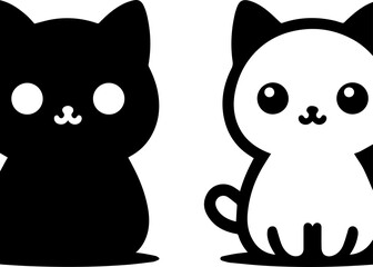 Cute Baby Cat Silhouette Isolated Vector Illustration for Adobe Stock