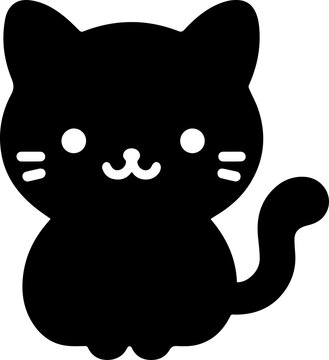 Cute Baby Cat Silhouette Isolated Vector Illustration for Adobe Stock
