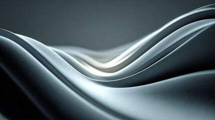 Soft, gray waves glow in abstract design. Ideal for backgrounds, marketing, and web use with a modern, elegant feel.