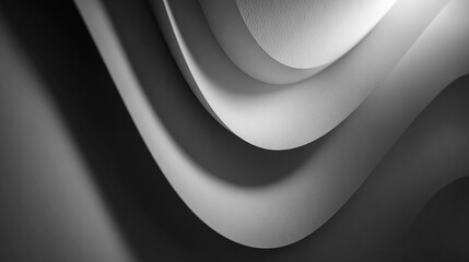 Abstract curves present modern design. Light plays over textures, creating depth. Ideal for web design, backgrounds, or minimalist projects.