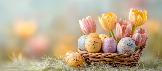 Easter Basket with Patterned Eggs