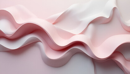 Obraz premium Abstract pink and white fabric folds creating a soft and elegant background
