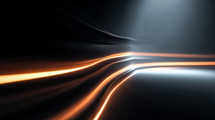 Abstract lines of light shine against a dark gradient. Creates a modern, futuristic feeling. Good for technology, product, or marketing designs.