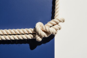 Close up shot of a rope with a knot