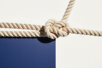 Close up shot of a rope with a knot
