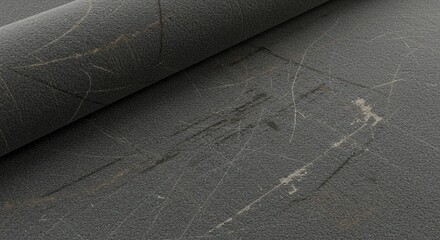 Abstract dark gray texture rolled up for background use