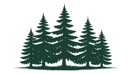 Fototapeta premium Pine tree forest silhouette graphic for nature and outdoor themed designs