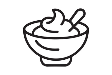aioli icon. Thin linear style design. one line Icon drawing with white background