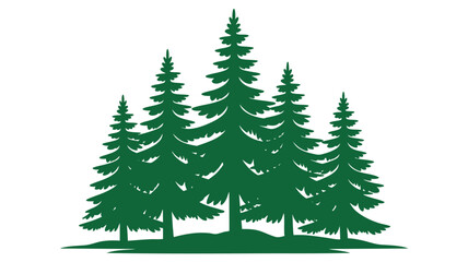 Obraz premium Green pine trees forest emblem logo design nature landscape