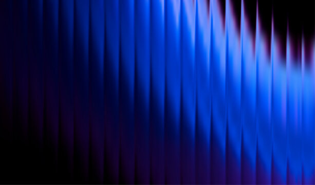 Ribbed glass texture effect with blue vertical stripes. Abstract vector background. Blurred refracted pattern. Minimalist aesthetic design template for modern visual art project