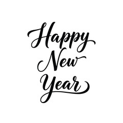 Elegant script typography for happy new year celebration greeting vector