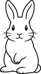 Fototapeta premium Adorable bunny in minimal line art: a simple yet charming outline of a cute bunny rabbit, perfect for any design or project. 