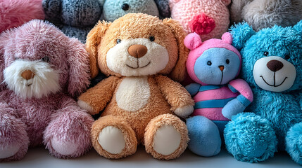 Adorable plush toys collection colorful stuffed animals
