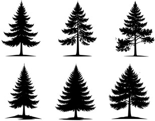 Fototapeta premium Illustration vector set of trees