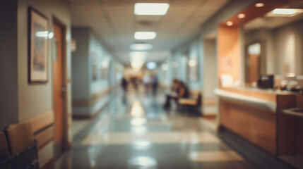 Blurred hospital lobby background