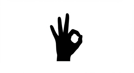 Obraz premium Simple Black Silhouette of Hand Gesture Indicating 