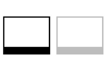 Obraz premium Minimalist Large Polaroid Frame Vector – Blank Photo Outline Clipart for Scrapbooking & Prints