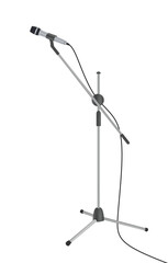 Grey microphone stand. vector illustration