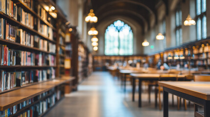 Blurred library background