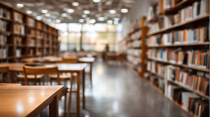 Blurred library background