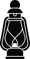Camping Lantern Line Art Transparent Background