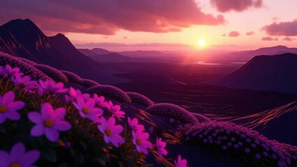 Purple Hues - A Mountain Meadow at Sunset.