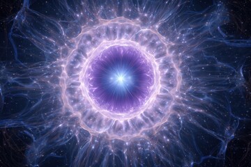 Vibrant Cosmic Nebula with Radiating Energy in Deep Space Abstraction.