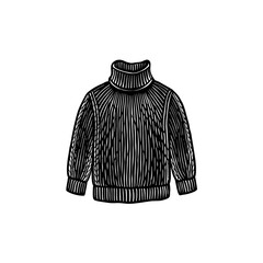 Cozy Winter Wardrobe Essential Detailed Illustration of a Turtleneck Sweater, Isolated on White