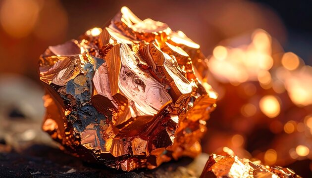 Macro shot of a sparkling, irregularly-shaped mineral specimen