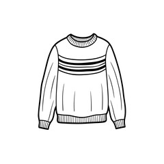 Classic Crew Neck Sweater Illustration A Versatile Wardrobe Essential in Monochrome