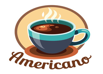 Obraz premium Americano Cup A Rich Brew of Espresso and Hot Water