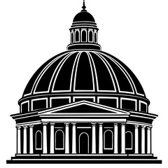 Classic Architectural Dome Silhouette Vector Icon