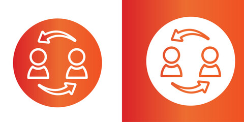 Flat flip flops vector icons set, round symbol design element