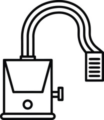 Welding Fume Extractor Line Art Transparent Background