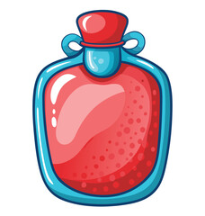 Obraz premium Potion Bottle with Red Liquid Cartoon Illustration of Magic Elixir in a Glass Container