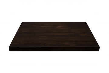 Dark brown wooden tabletop surface with subtle wood grain texture, ideal for product display, transparent background
