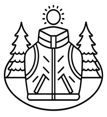 Vector silhouette drawing of a Christmas tree with a crown icon design illustration set