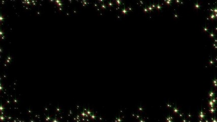 christmas stars twinkle border frame on black background animation, winter holiday and new year celebration motion background - Powered by Adobe