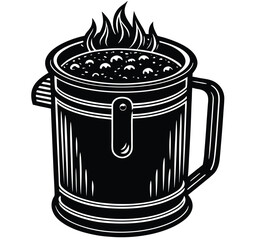 Plastic white coffee cup vector illustration of a drink container with a lid and recycle symbol for waste recycling