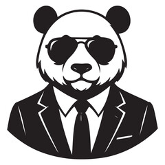 Panda Wearing Sunglasses and a Suit Image Vector