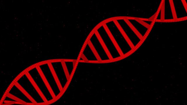 Double helix structure DNA molecule animation in neon line biology science concept background.White DNA Double Helix Isolated - Powered by Adobe