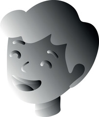 Smiling Boy with Gradient Shading