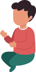 Fototapeta premium Boy Sitting Cross-legged