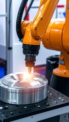 Robotic arm drilling metal