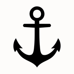 Minimalist firefly ship anchor silhouette with clean lines on a white background perfect for maritime advertising and nautical themes