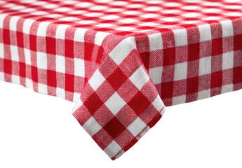 Fototapeta premium Close-up of a red and white checkered tablecloth